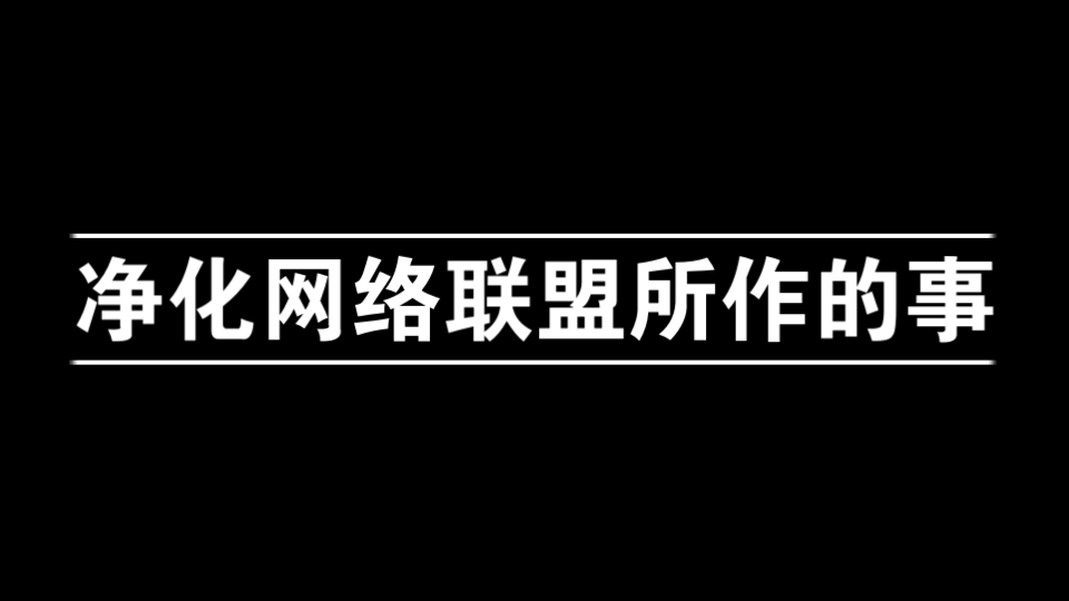 净化网络联盟所作的事哔哩哔哩bilibili