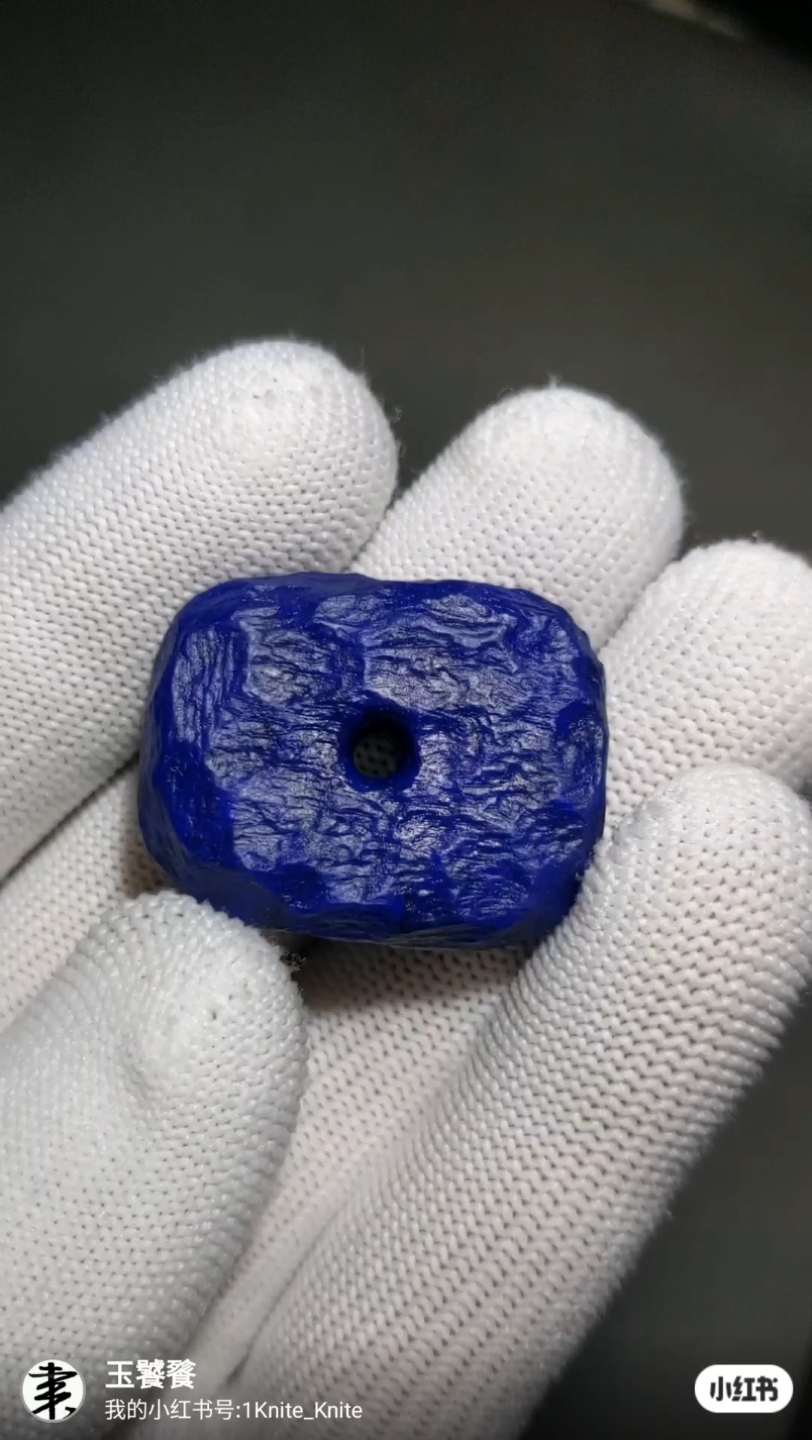 青金石老矿料精品锤纹藏扣