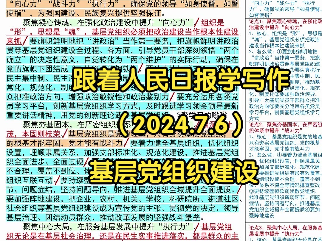 𐟘激活基层党组织的“神经末梢”,人民日报是这么写的𐟑𐟑|人民日报每日精读|申论80+积累|写作素材积累哔哩哔哩bilibili