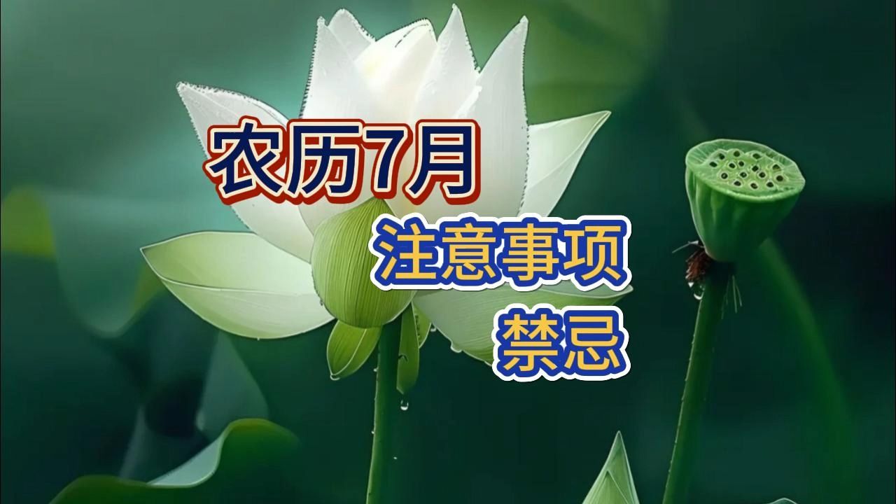 农历7月注意事项和禁忌