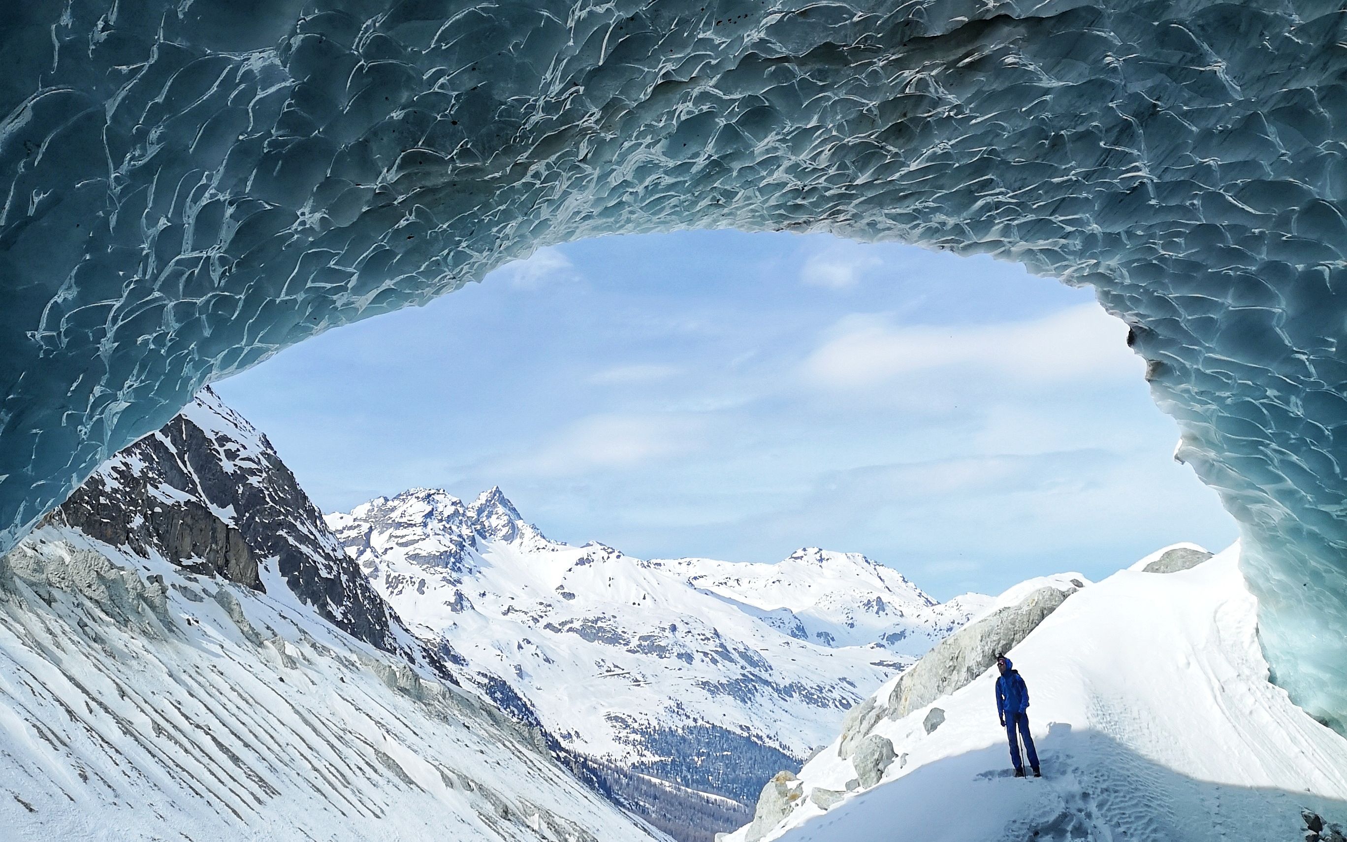 瑞士hiking - arolla glacier cave - 冰川/冰洞/snowshoe