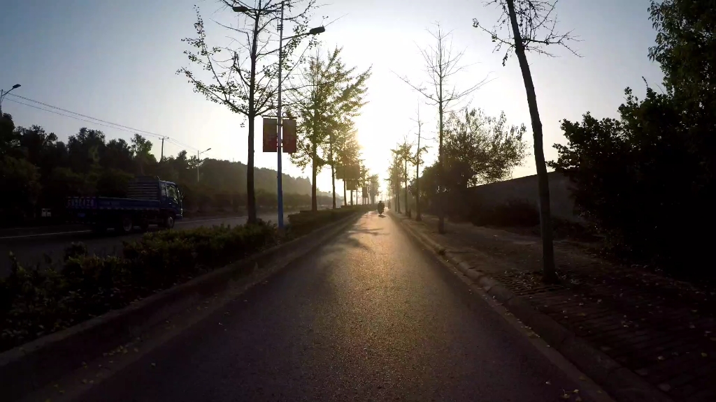 早晨的阳光道路图片