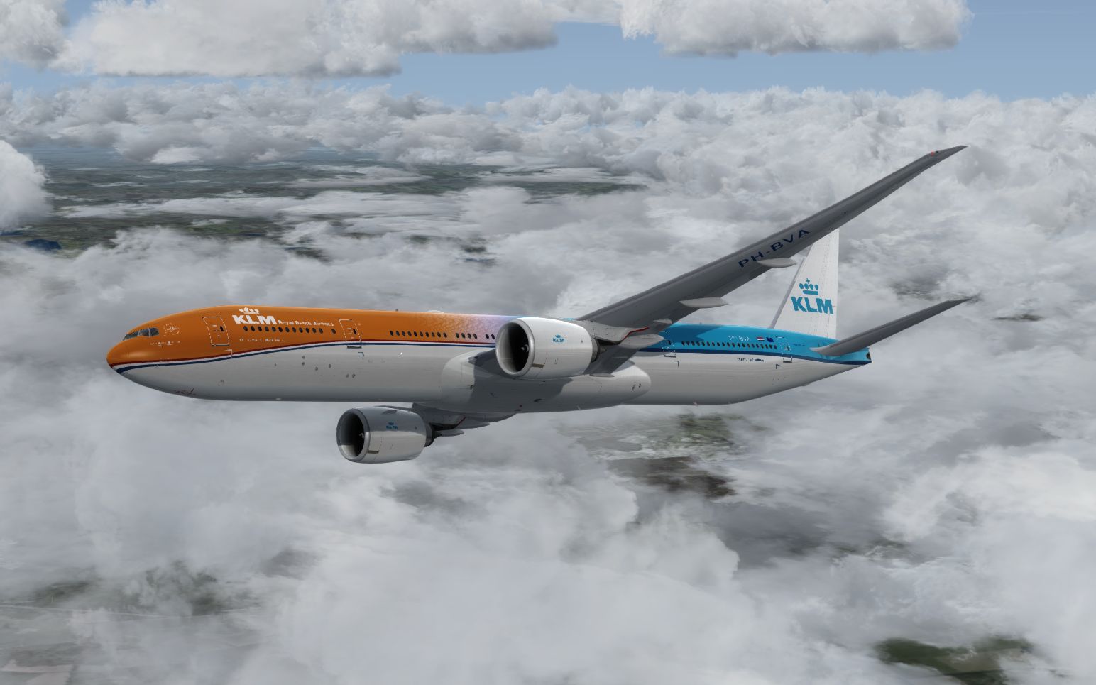 荷兰皇家航空777300er伦敦希斯罗起飞离场录像