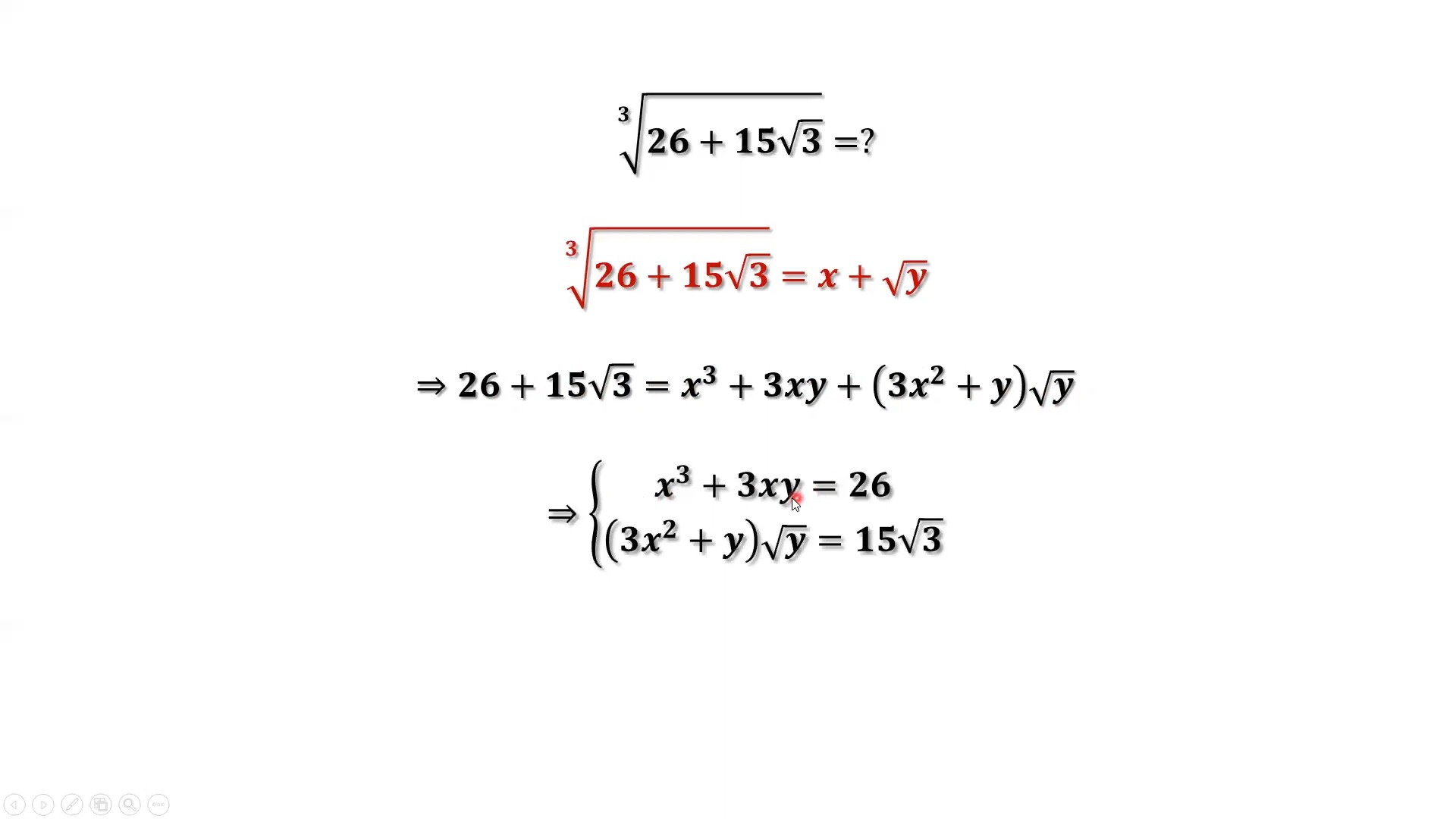 求 (26 15根號(3))的立方根 中學奧數