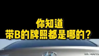 你知道带B的牌照，都是哪里的吗？