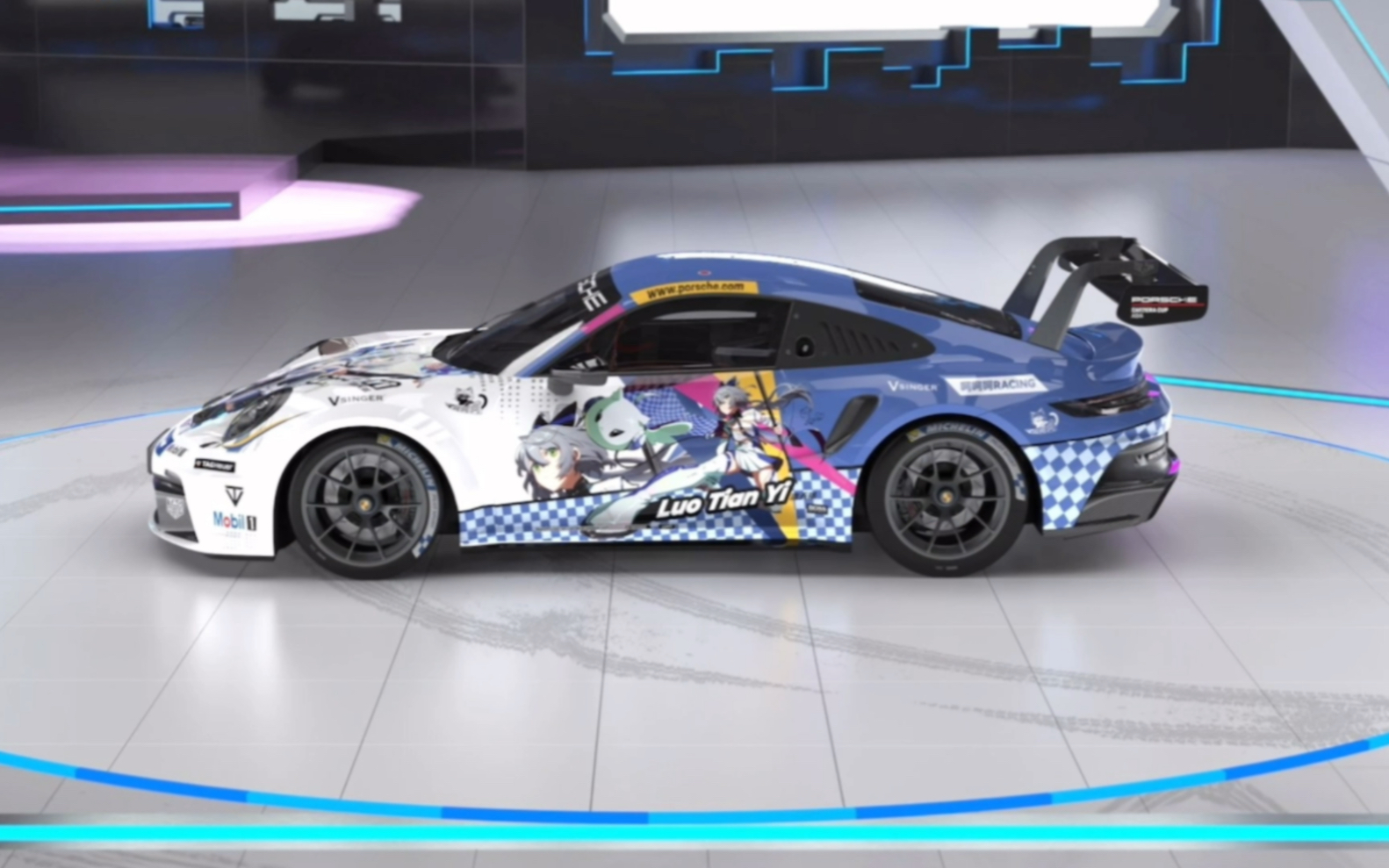 保时捷992gt3cup洛天依涂装,彩绘定制 改色贴膜