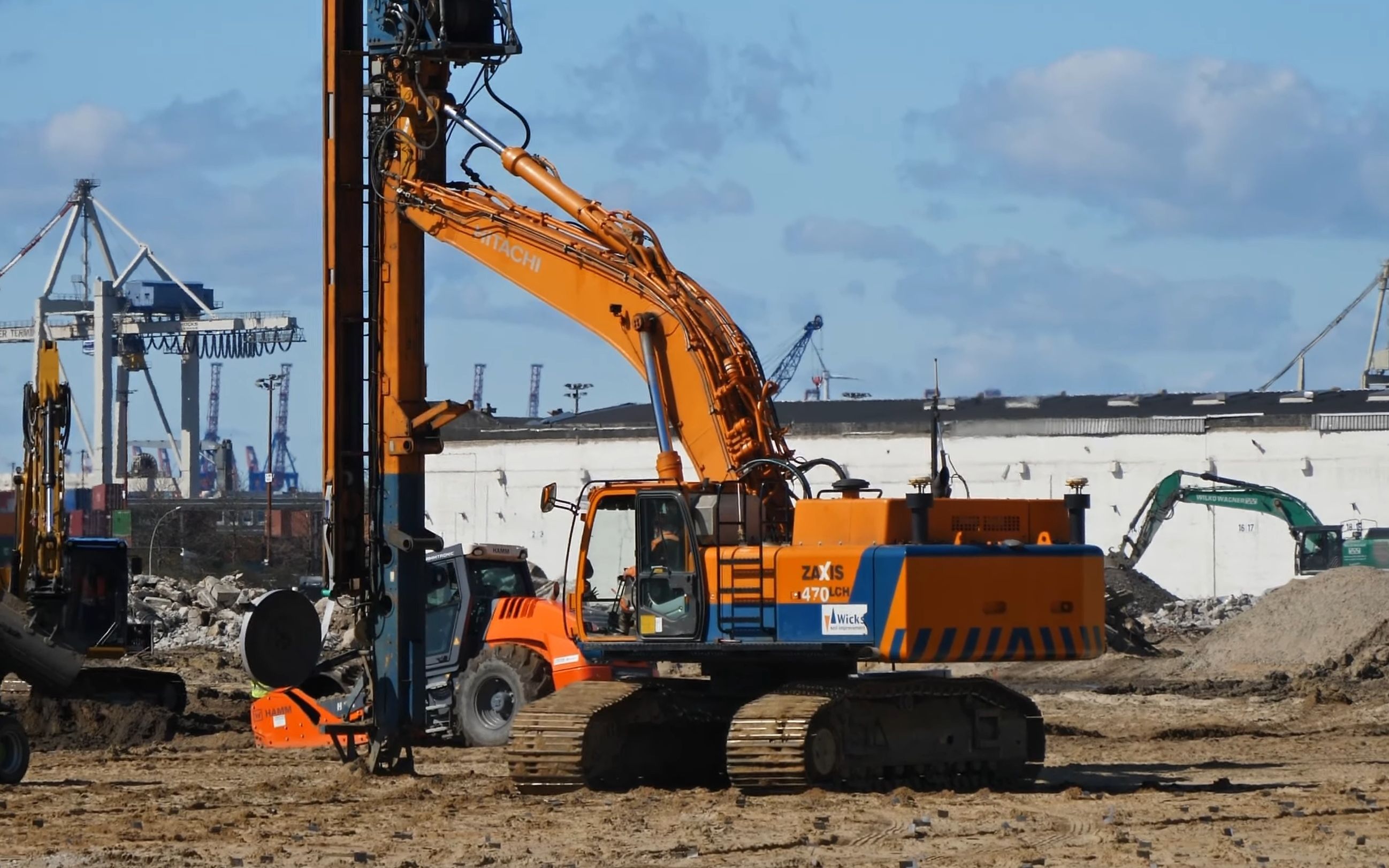 日立zaxis470挖掘机施工作业4k