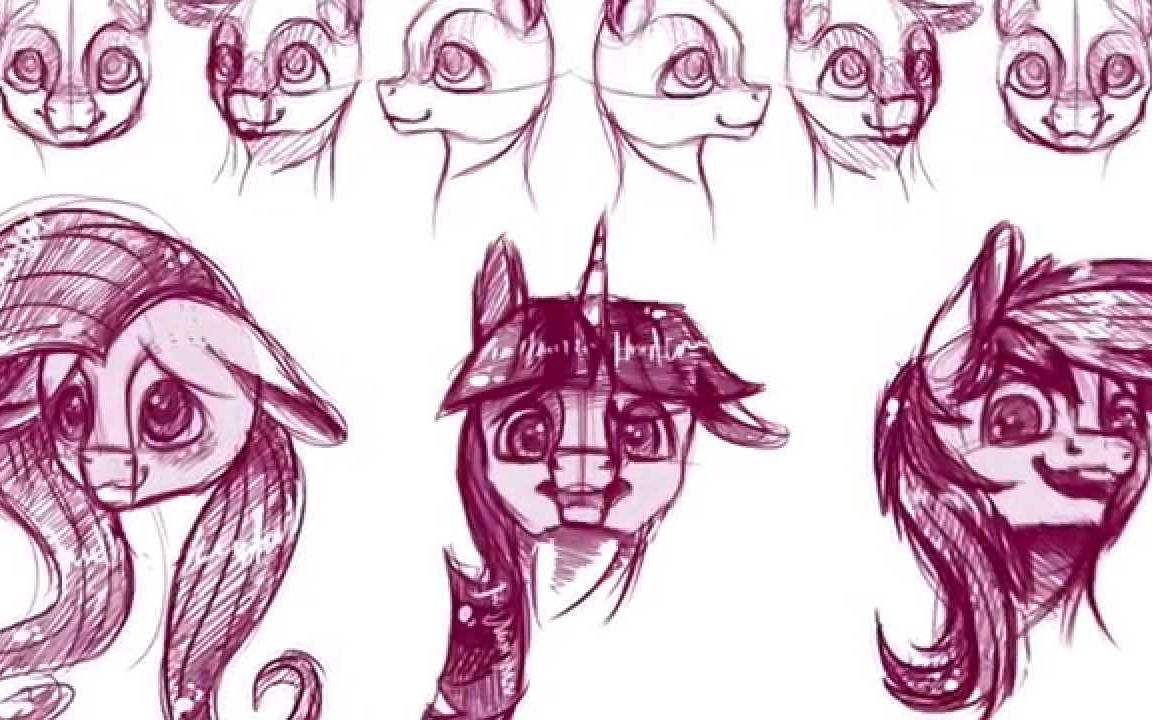 【小马绘画教程】【搬运】MLP Pony Head Study SPEED PAINT TUTORIAL_哔哩哔哩_bilibili