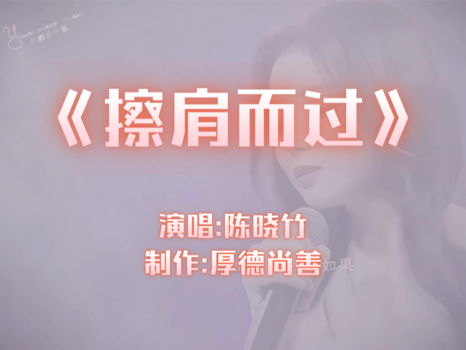 擦肩而过——陈晓竹