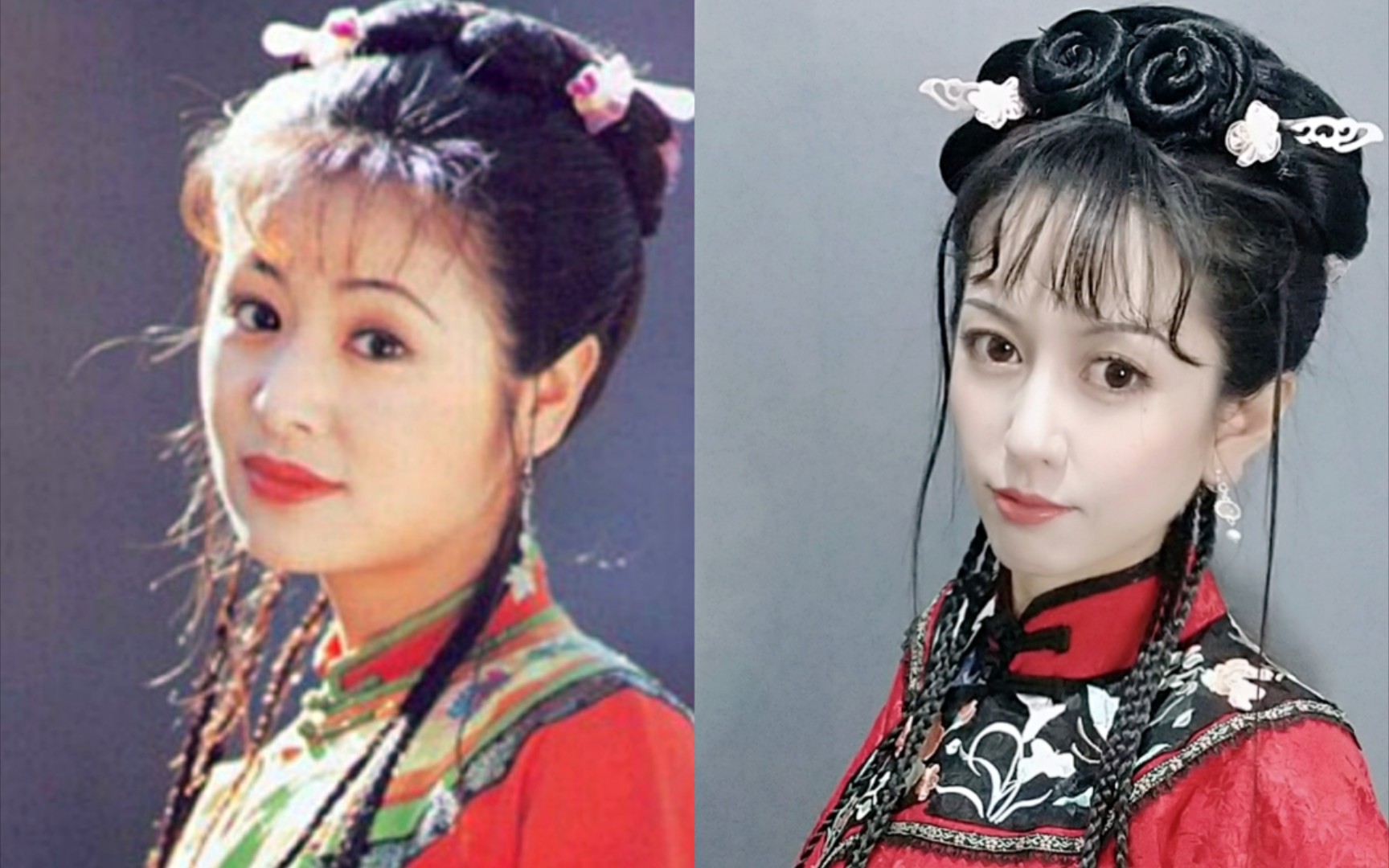 沉浸式妆造 还珠格格夏紫薇妆容,发型教程 清汉女发型
