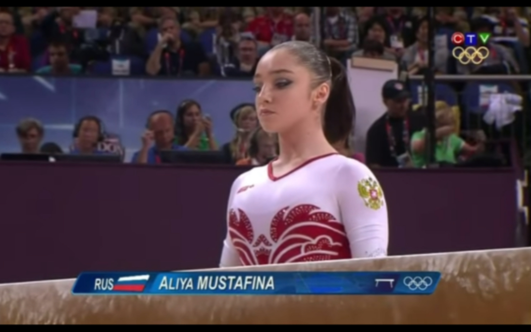 【2012年伦敦奥运会女子体操团体决赛】Aliya Mustafina 穆斯塔芬娜平衡木表现(女皇的踉跄)哔哩哔哩bilibili