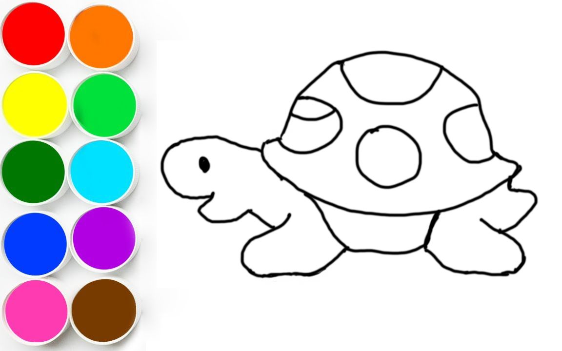 教你一步一步画乌龟简笔画?怎么给乌龟涂颜色?