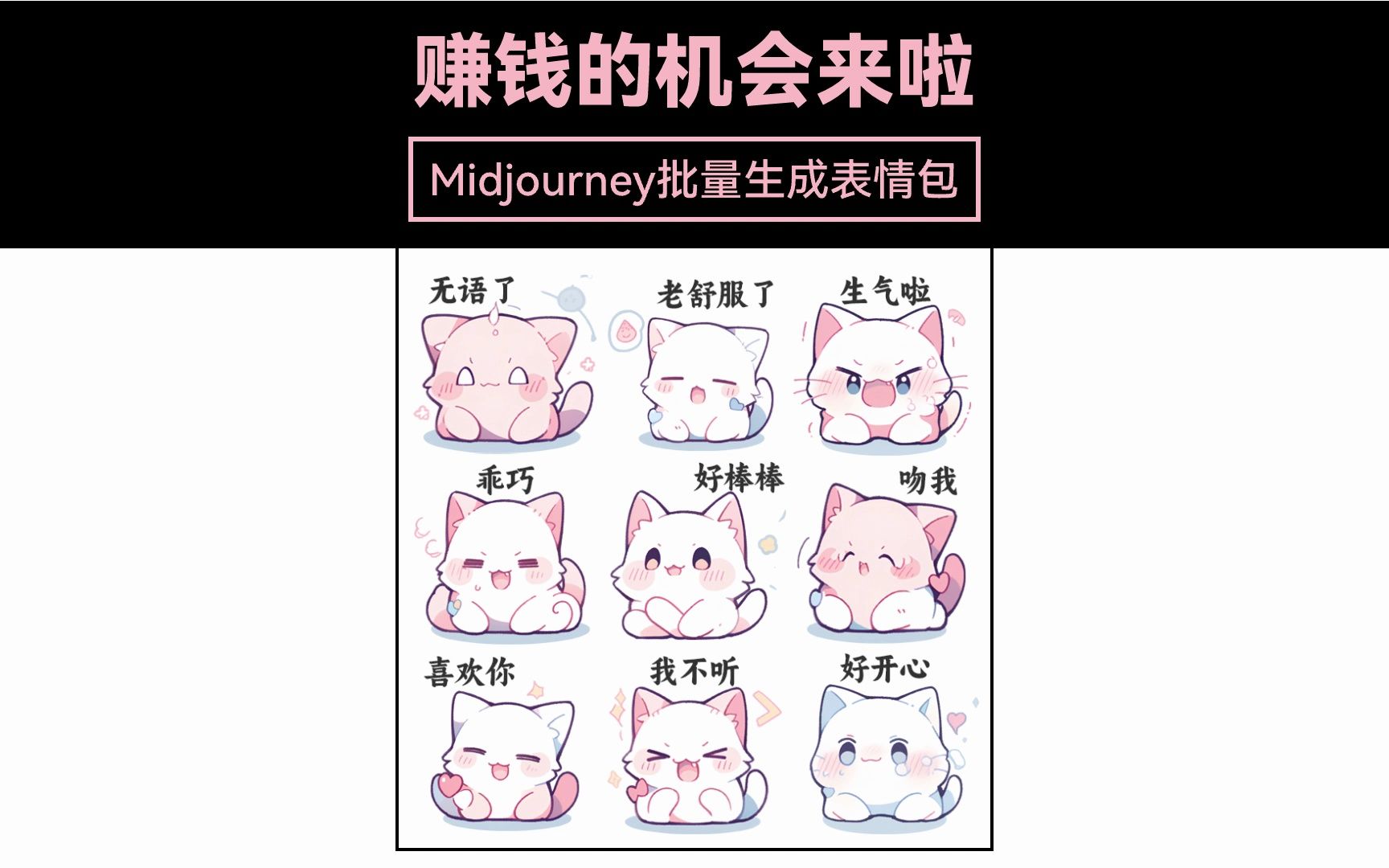 赚钱的机会来啦,用midjourney批量做表情包哔哩哔哩bilibili