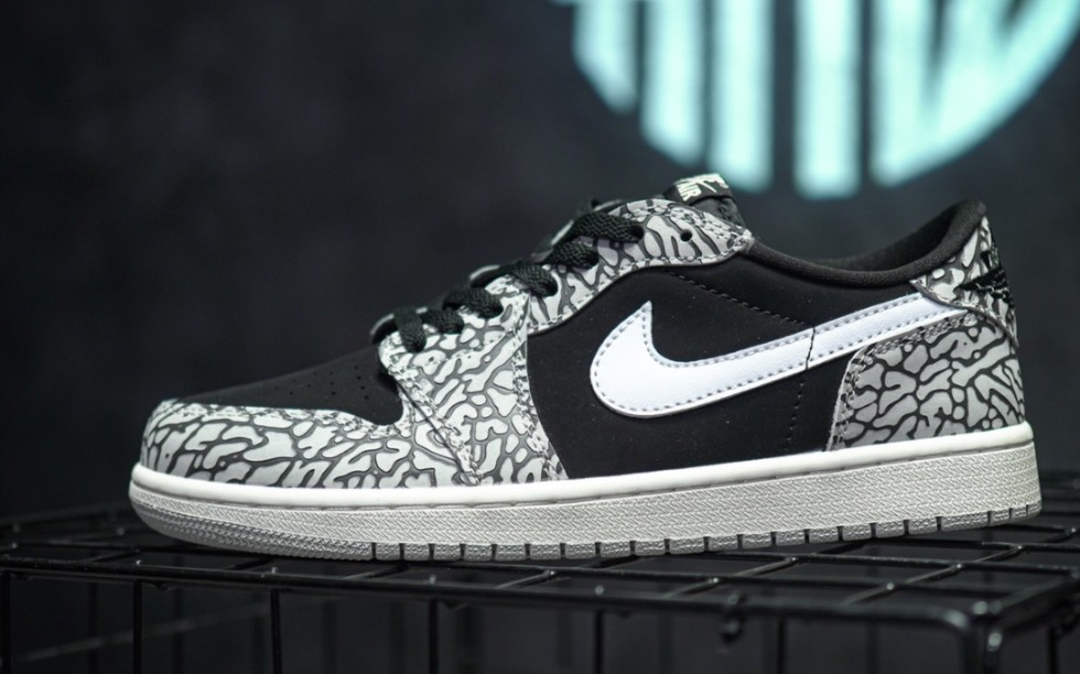 aj1 air jordan 1 low "black elephant" 爆裂纹 黑灰 yuan.pro