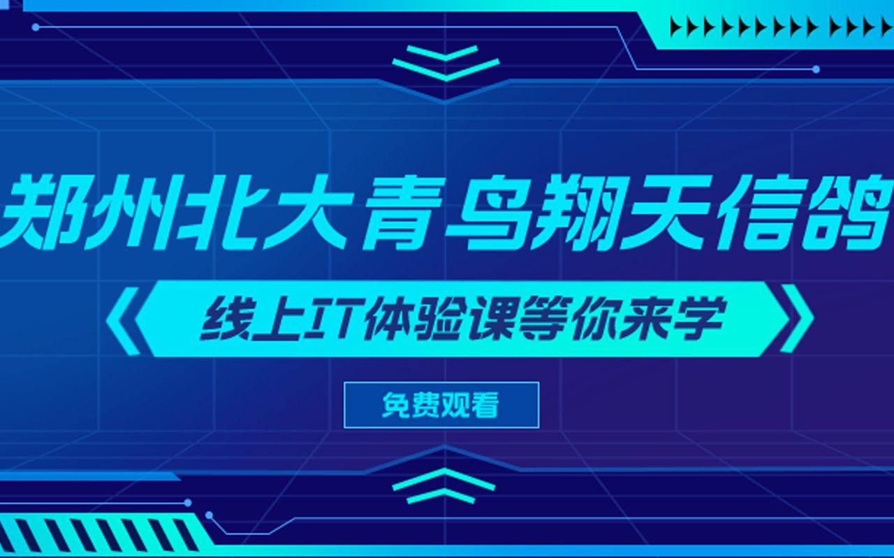 郑州北大青鸟翔天信鸽校区体验课之网页动态字幕展现哔哩哔哩bilibili