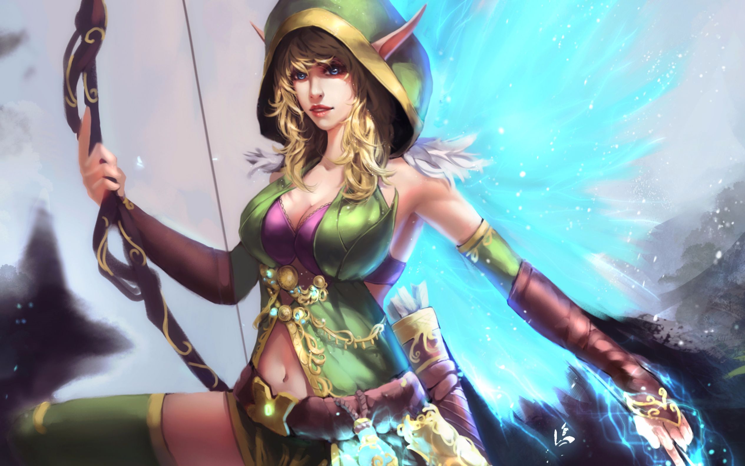 【ps厚涂过程】精灵小姐姐_哔哩哔哩_bilibili