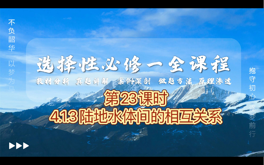 [图]23 地理选择性必修一 第23课时 4.1.3陆地水体相互关系 高二地理 自然地理