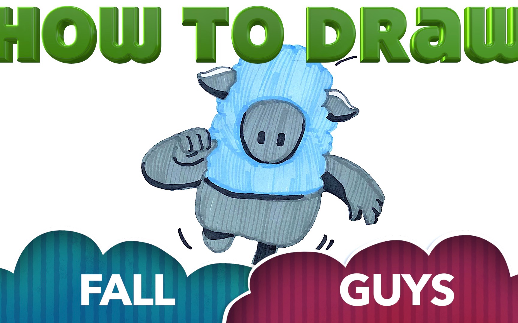 画fallguys画糖豆人绘画过程