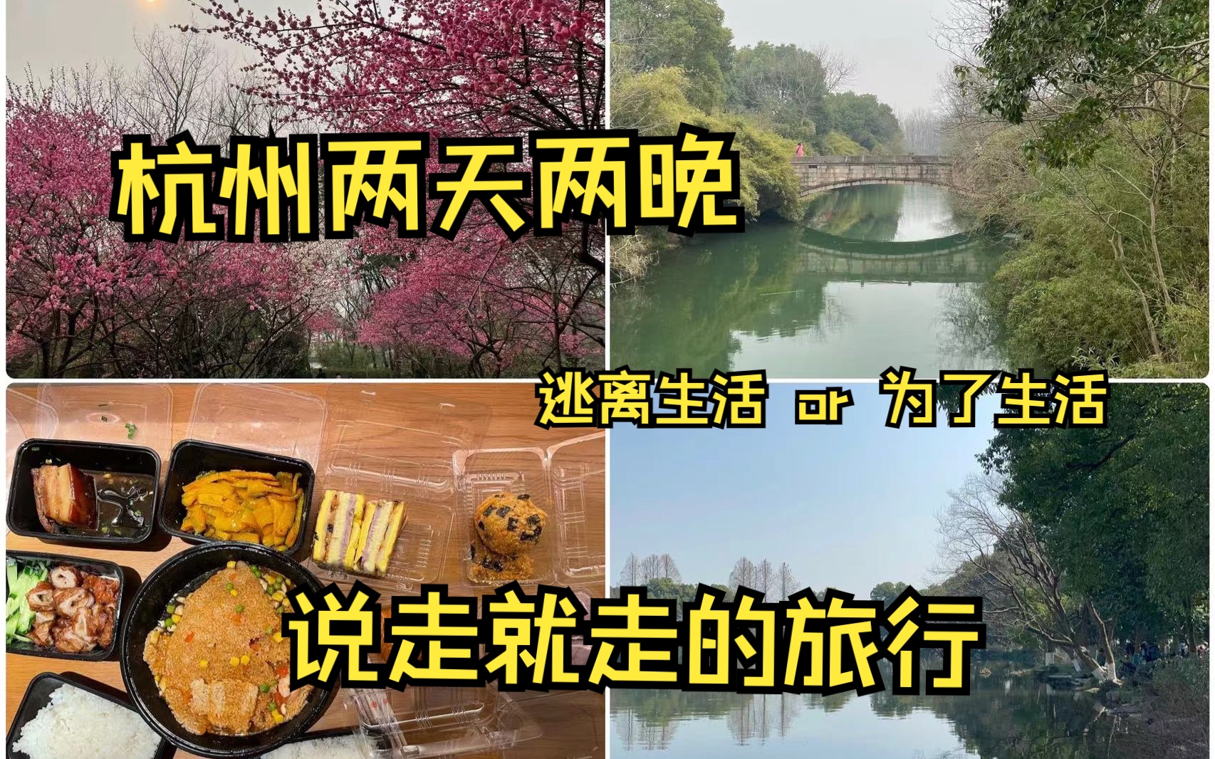 【去旅行吧!】杭州两天两夜流水记录/上海周边旅游/杭州西湖&西溪湿地/春季踏青赏花哔哩哔哩bilibili