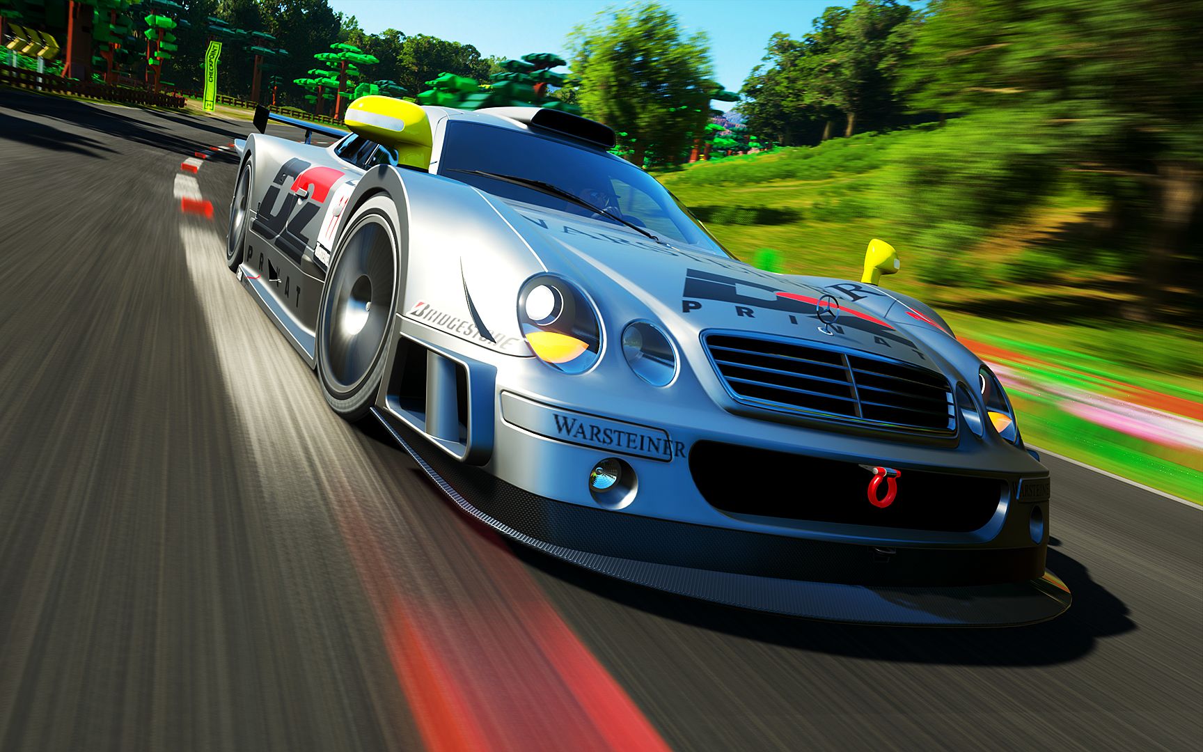 【地平线4】史上最猛大奔,v12赛道银魔,奔驰clk gtr,lego环岛2分44秒