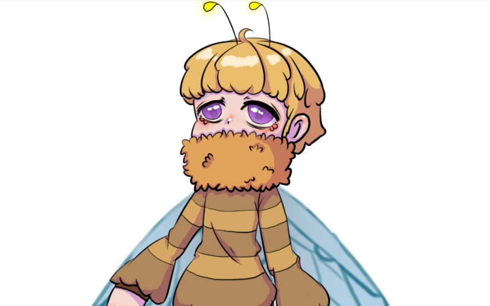 【板绘过程】有灵感没手感只能把之前画的熊蜂画个全身_哔哩哔哩 (゜-