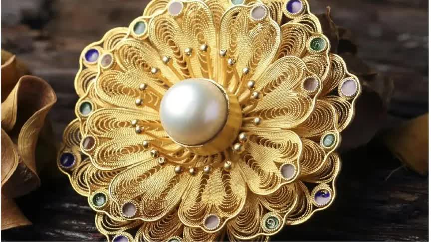 花丝镶嵌艺术工艺品,是我国传统手工艺,为非遗文化遗产技艺之一