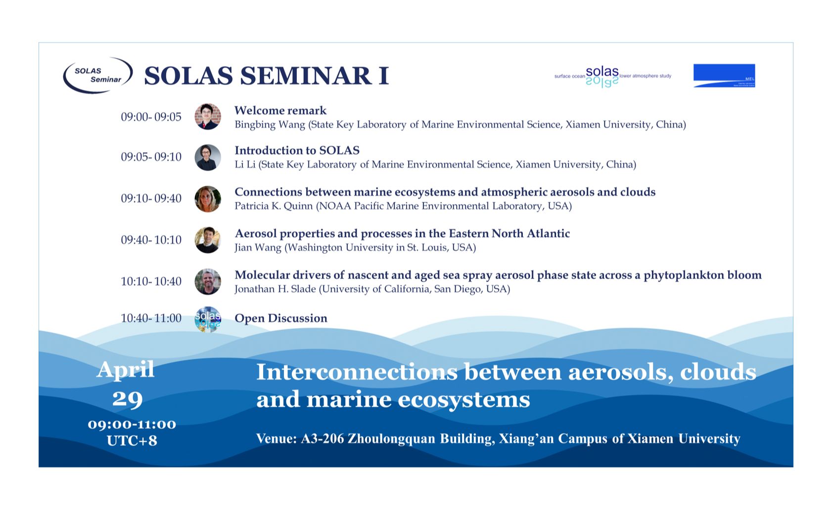 [图]SOLAS Seminar I: Interconnections between aerosols, clouds and marine ecosystems