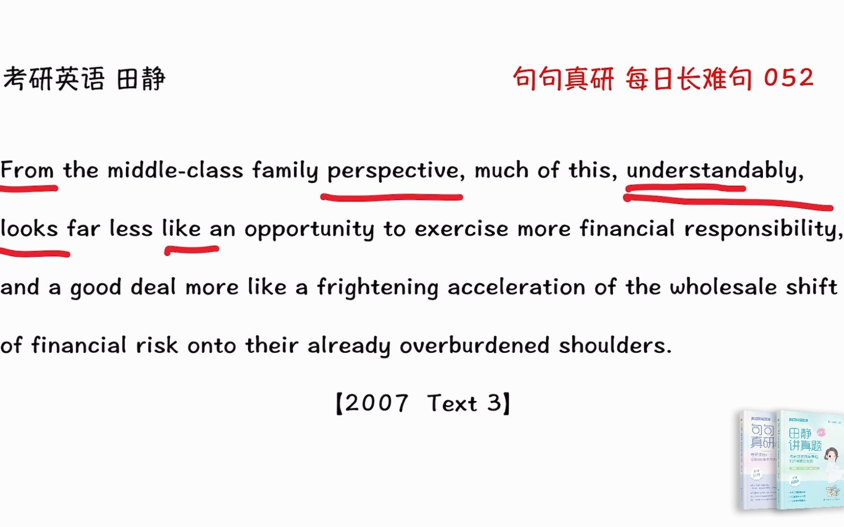 052 田静考研英语每日一句 I 2007英一T301哔哩哔哩bilibili