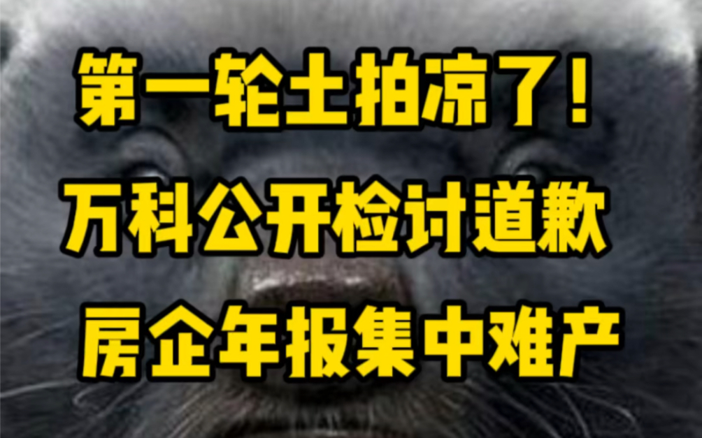 第一轮土拍凉了!万科公开检讨道歉!房企年报集中难产……哔哩哔哩bilibili