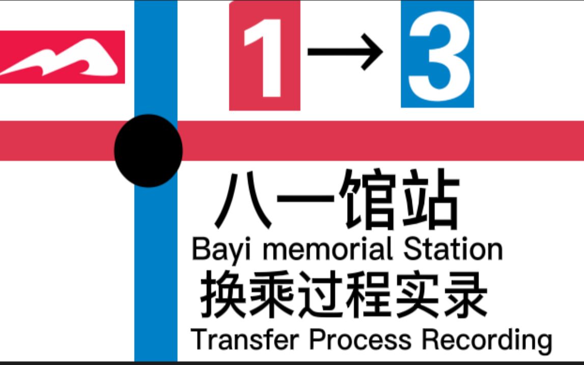 「建军九十五周年献礼」八一馆站换乘过程 1号线→3号线_哔哩哔哩