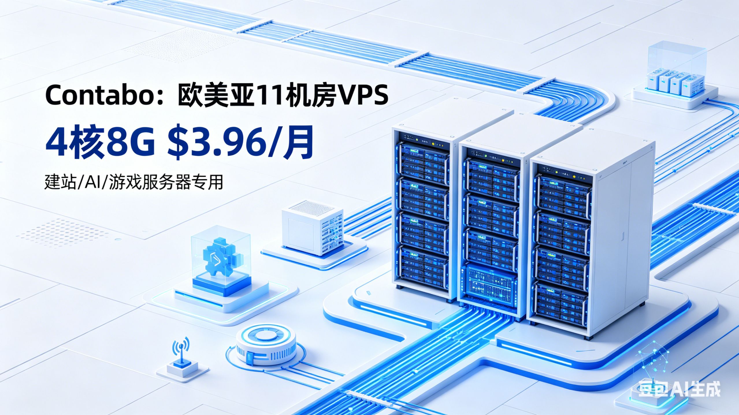 高性价比海外 VPS 推荐:Contabo VPS 4 核 8G $3.96 欧美亚 11 机房 建站 AI 游戏服务器