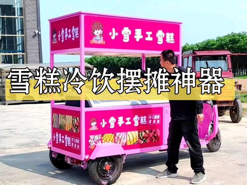 粉丝定做的一款雪糕冰激凌冷饮三轮摆摊神器,可冷藏冷冻,任意定制,一