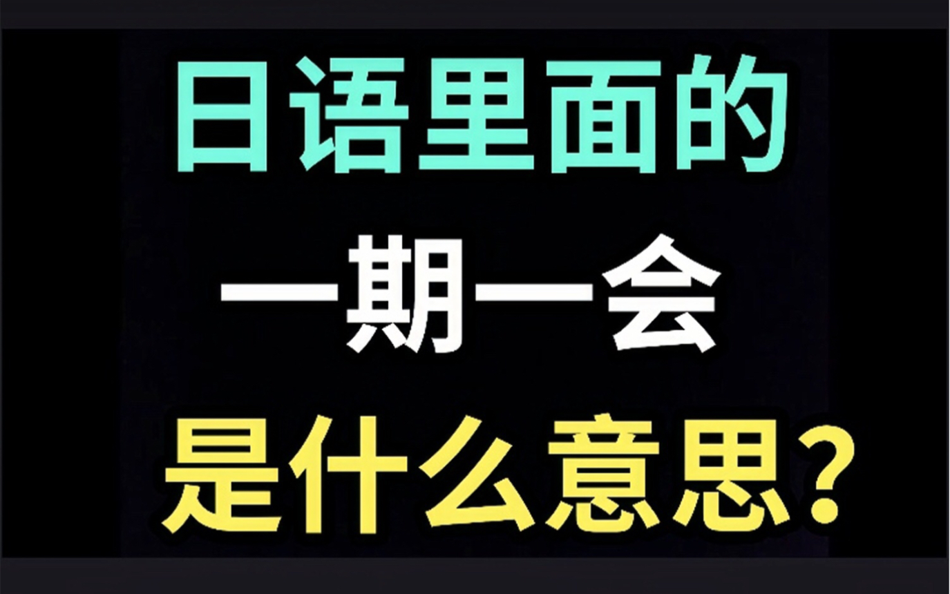 日语里的“一期一会”是什么意思?【每天一个生草日语】哔哩哔哩bilibili