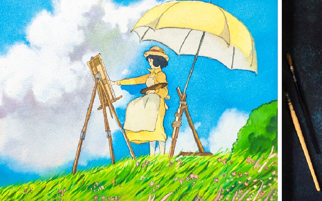 【起风了】用透明水彩画宫崎骏电影是什么效果