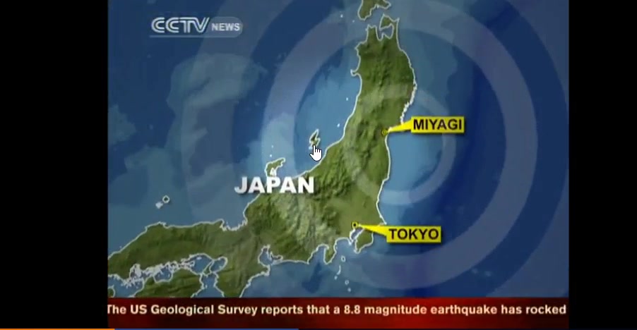 [图]cctv news关于东日本大地震的第一条新闻