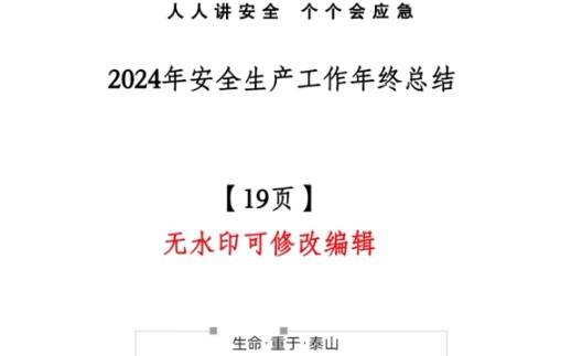 2024年安全生产工作总结及2025工作计划文档 #安全责任 #安全工作总结 #2024年安全工作总结哔哩哔哩bilibili