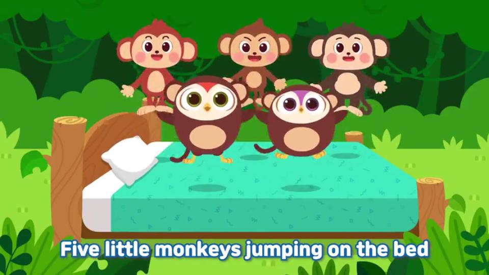 [图]英语启蒙儿歌合集 Five Little Monkeys Jumping on The Bed 五只小猴在床上跳儿歌 猫头鹰系列儿歌 15