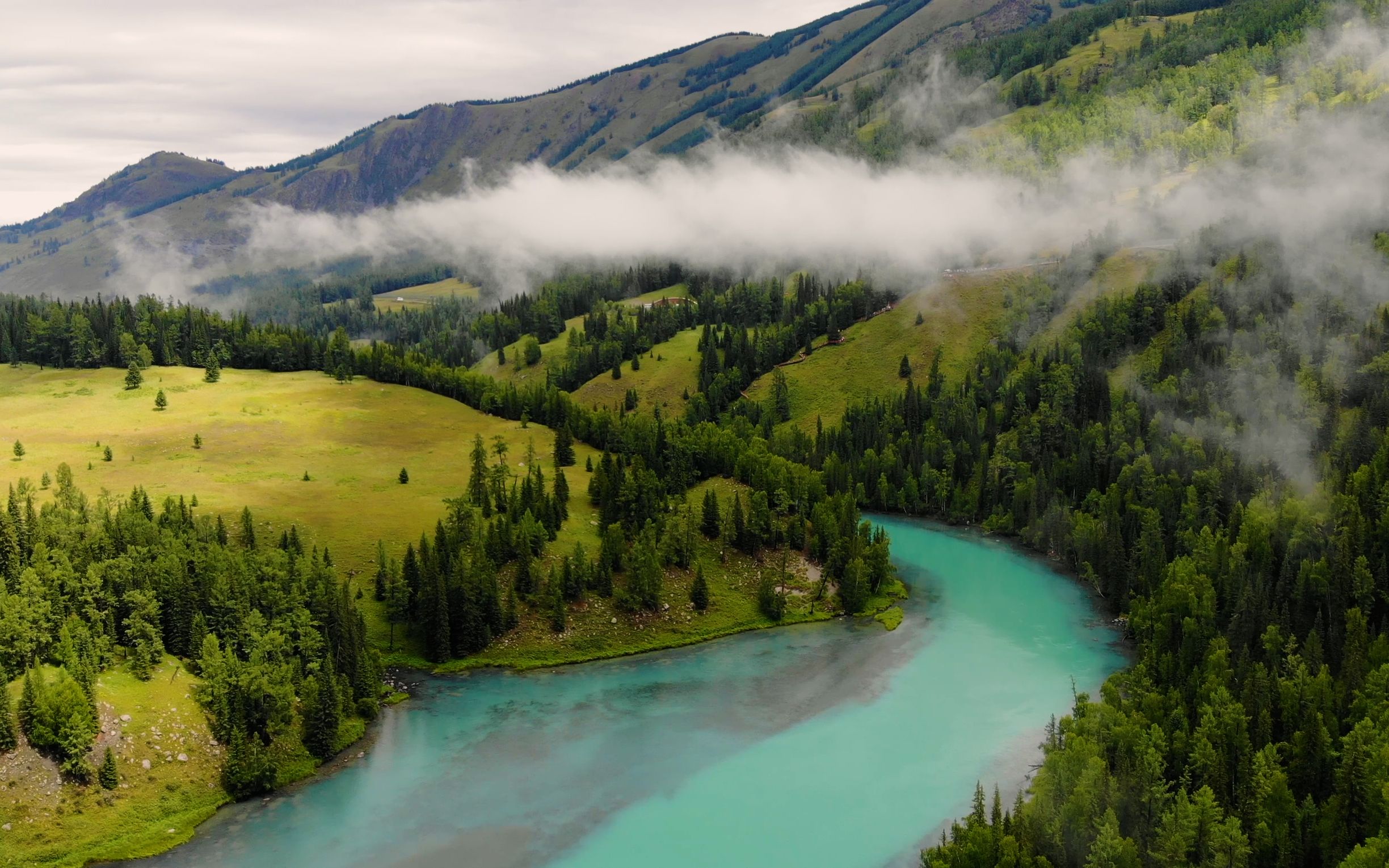【航拍】两分钟鸟瞰大美新疆 | 喀纳斯·赛里木湖·那拉提·禾木·独