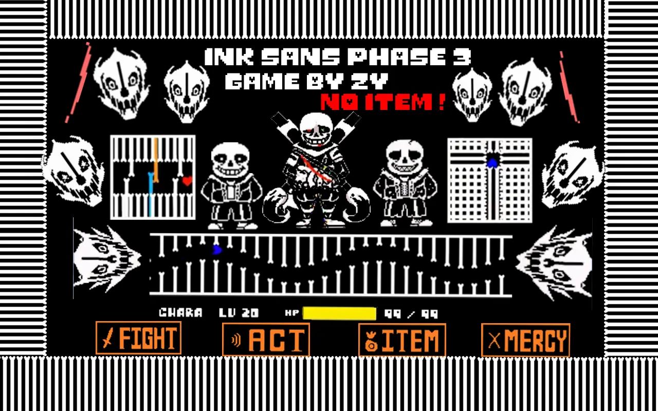 [圆梦之作]【ink sans phase 3】庄严的ink 战一命无药击破