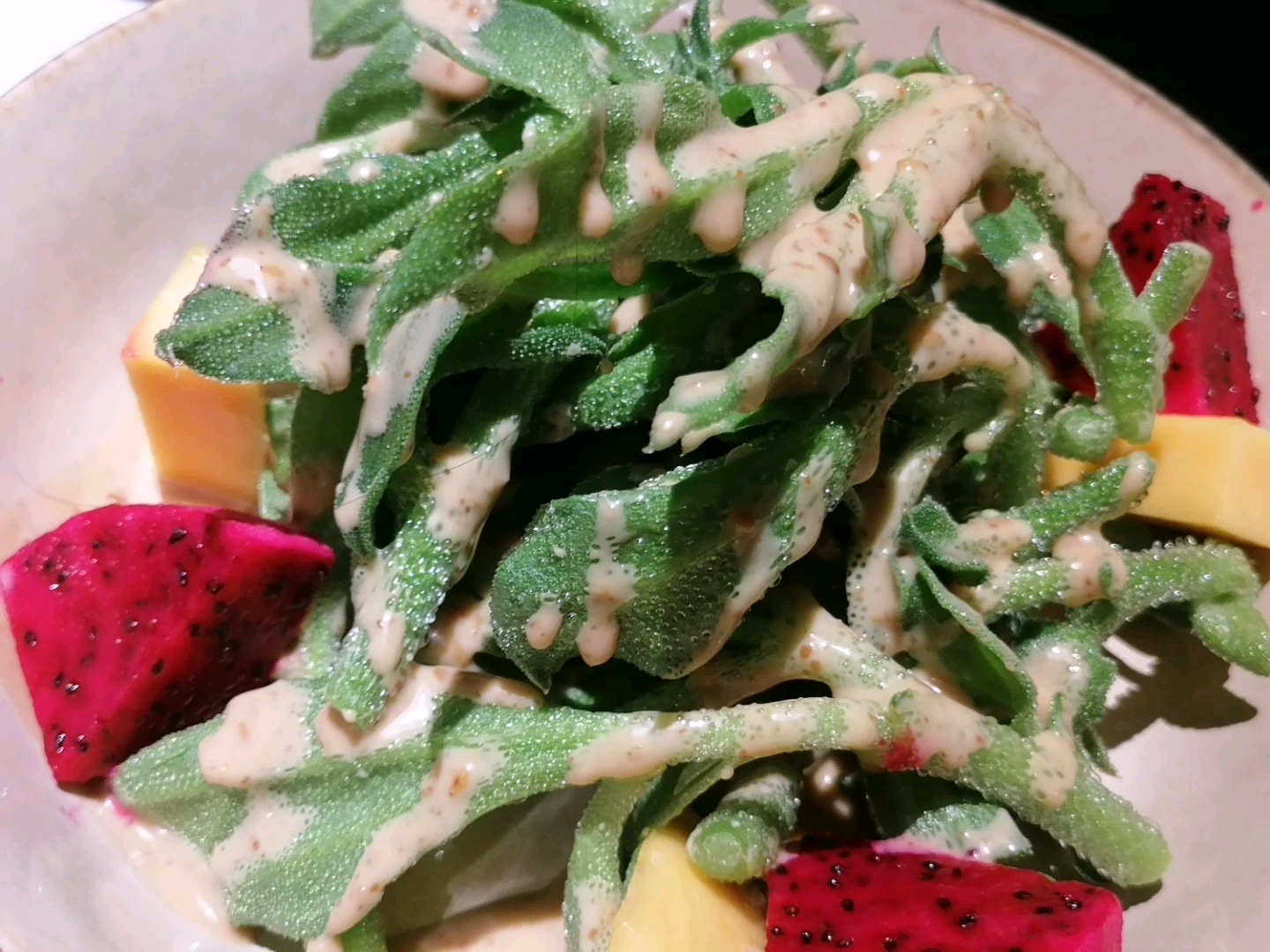 冰菜芝麻酱沙拉,冰菜口感好神奇!