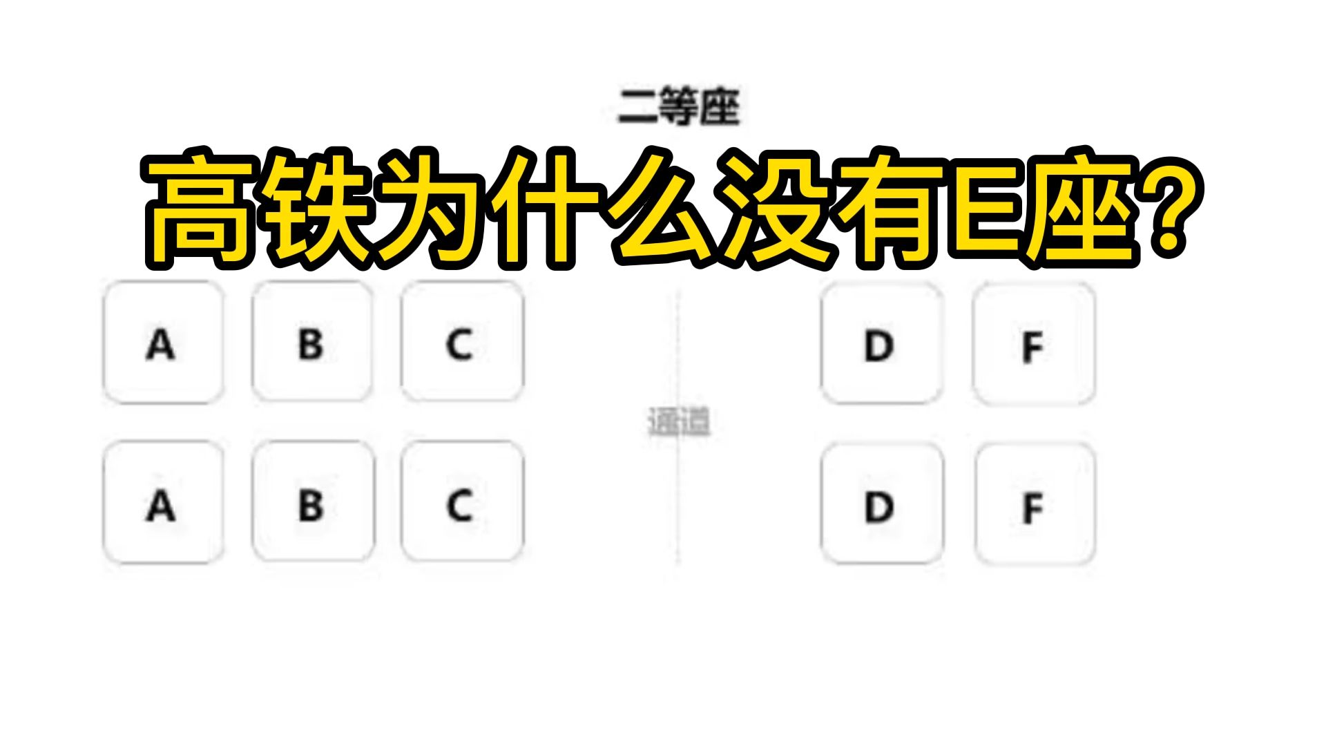 冷知识科普:为什么高铁有A、B、C、D、F座,却偏偏没有E座?哔哩哔哩bilibili