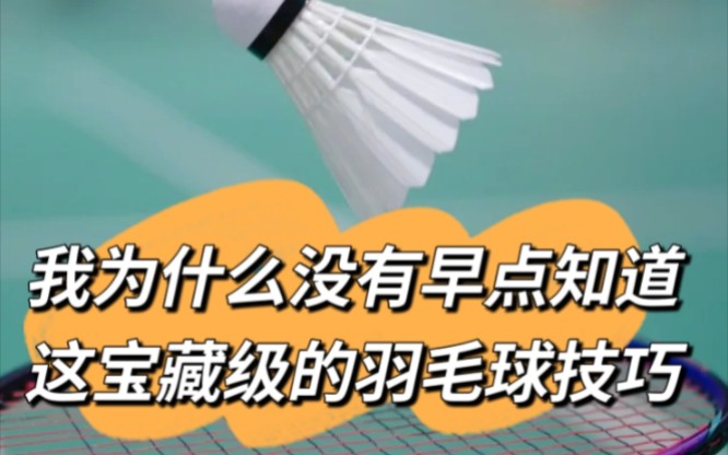 我为什么没有早点知道这宝藏级的羽毛球技巧,让你快乐运动的同时还能学点小技巧!哔哩哔哩bilibili