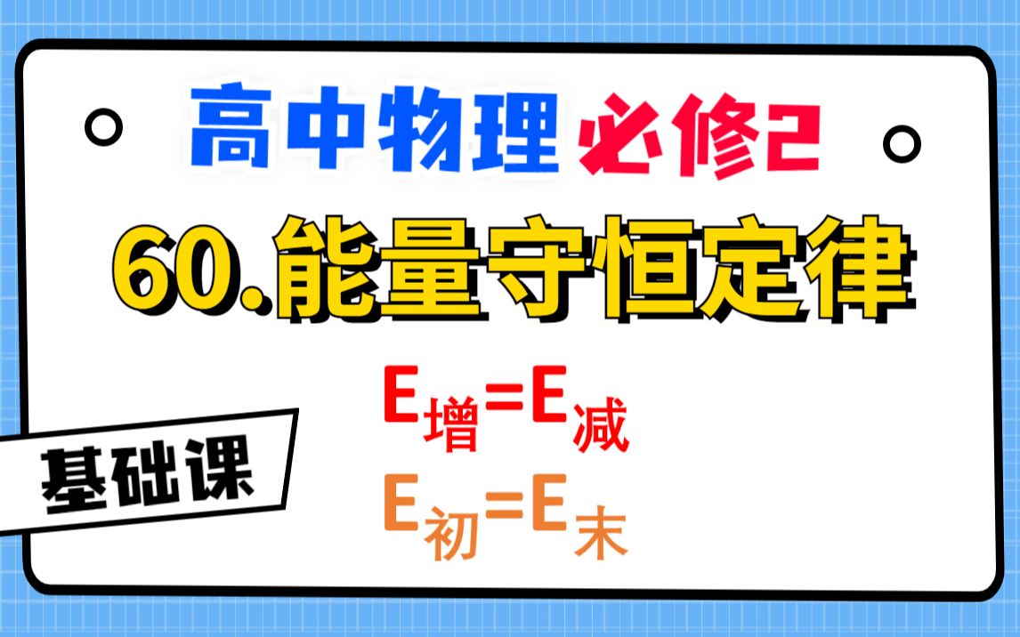 [图]【高中物理必修2系统课】60.能量守恒定律|认知升级时刻！