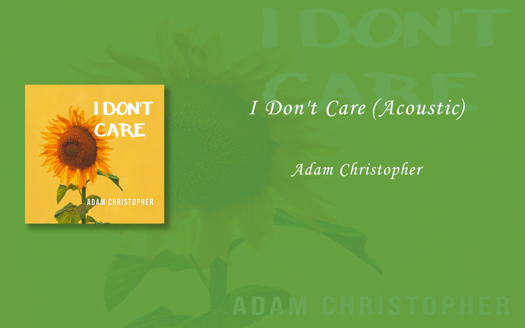 [图]小众翻唱推荐《I Don't Care (Acoustic)》Adam Christopher