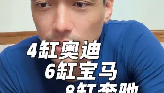 4缸奥迪 6缸宝马 8缸奔驰