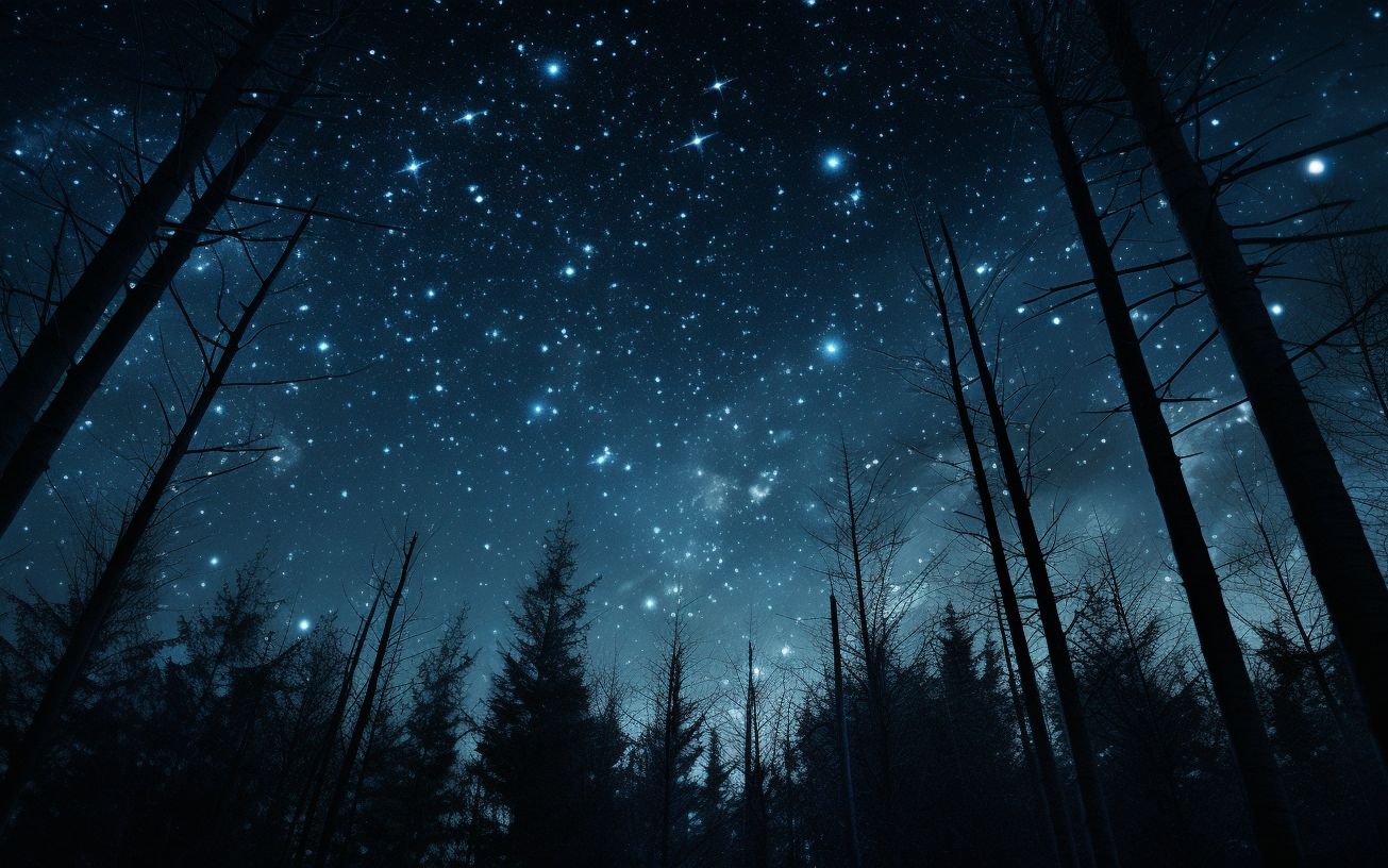 ai绘画 森林星空