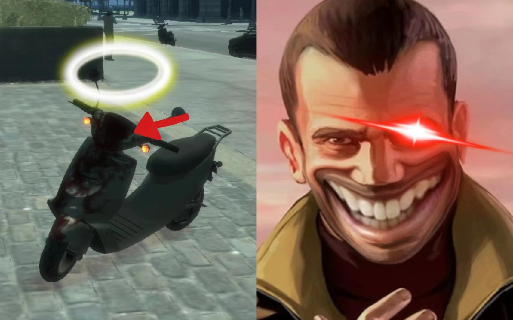 gta4:niko新买的车,自带光环,很开心