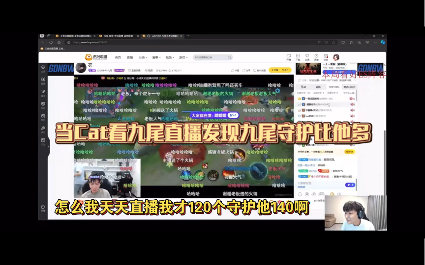 当cat看九尾直播发现九尾守护比他多