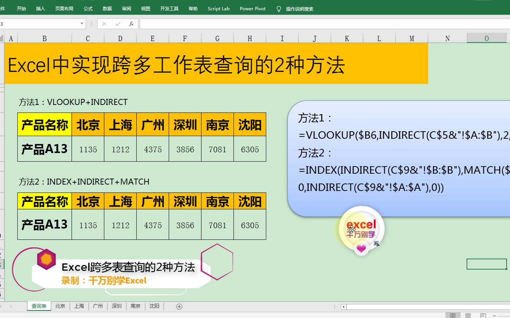 Excel中实现跨多工作表查询的2种方法哔哩哔哩bilibili