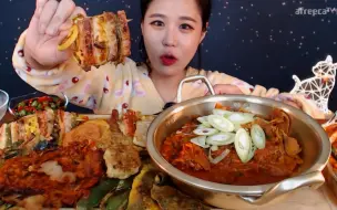 Скачать видео: 【suhyang水乡妹妹】 泡菜韭菜蘑菇豆腐煎饼+辣炒猪肉米酒